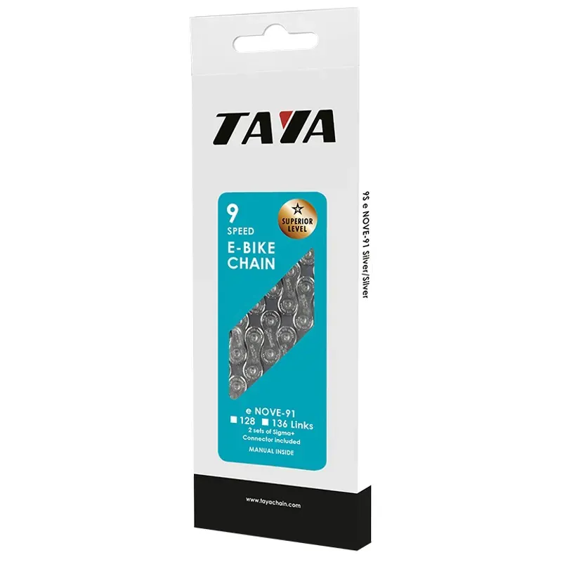 Taya E-NOVE-91 9-speed 136-link Chain in Silver-1