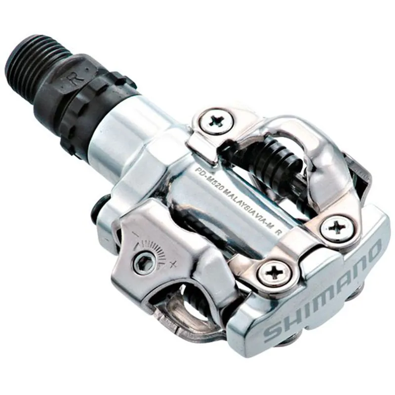 Shimano M520 SPD Pedals for MTB and Leisure in Silver