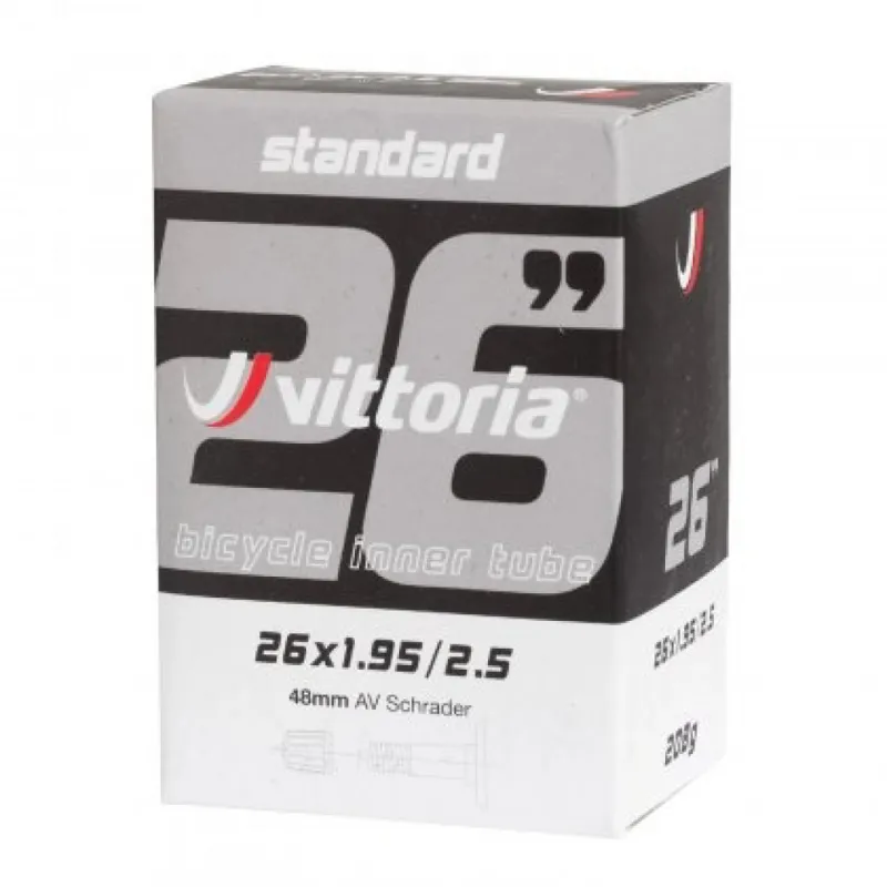 Vittoria Standard 29x1.5/2.0 48mm Schrader Valve Inner Tube in Black